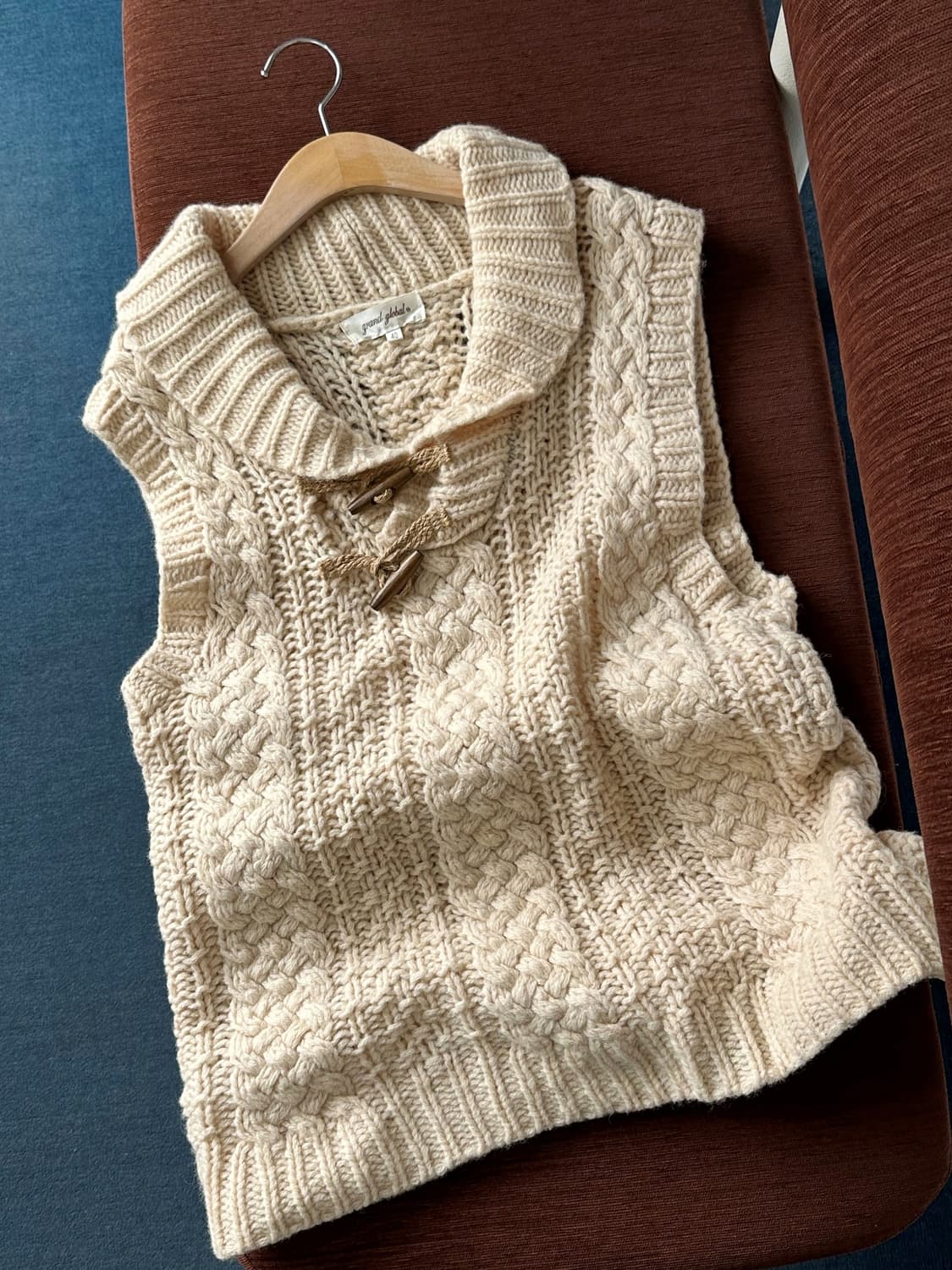 Low gauge loose woven knit vest 상품이미지1