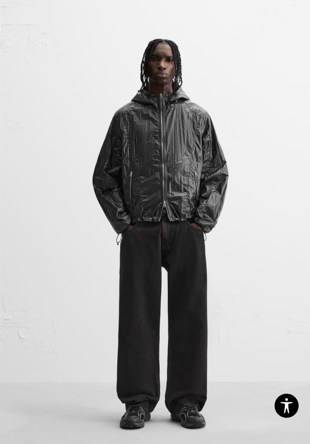 자라 크링클 바람막이 M 상품이미지8