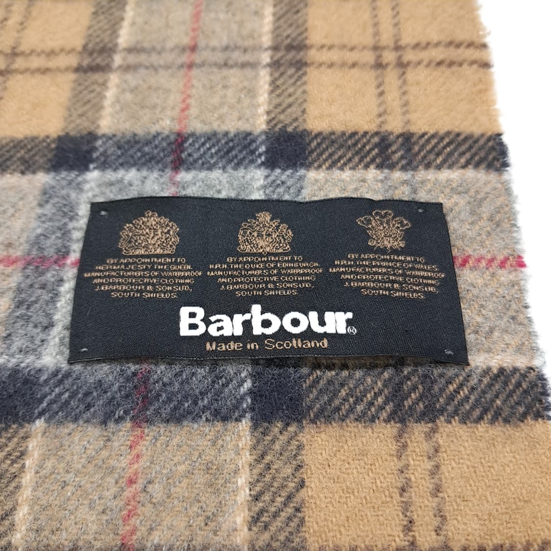 MX629 바버 90s 스코틀랜드판 울 타탄체크 머스타드 머플러 목도리 상품이미지5