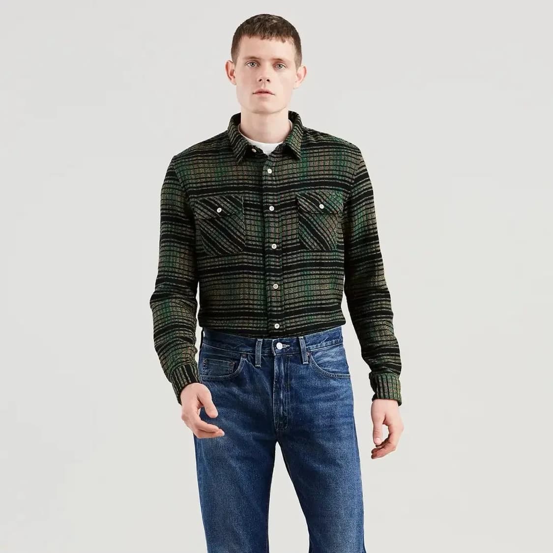 리바이스 LVC 1950'S 숏혼 셔츠 보틀 그린 S 상품이미지8