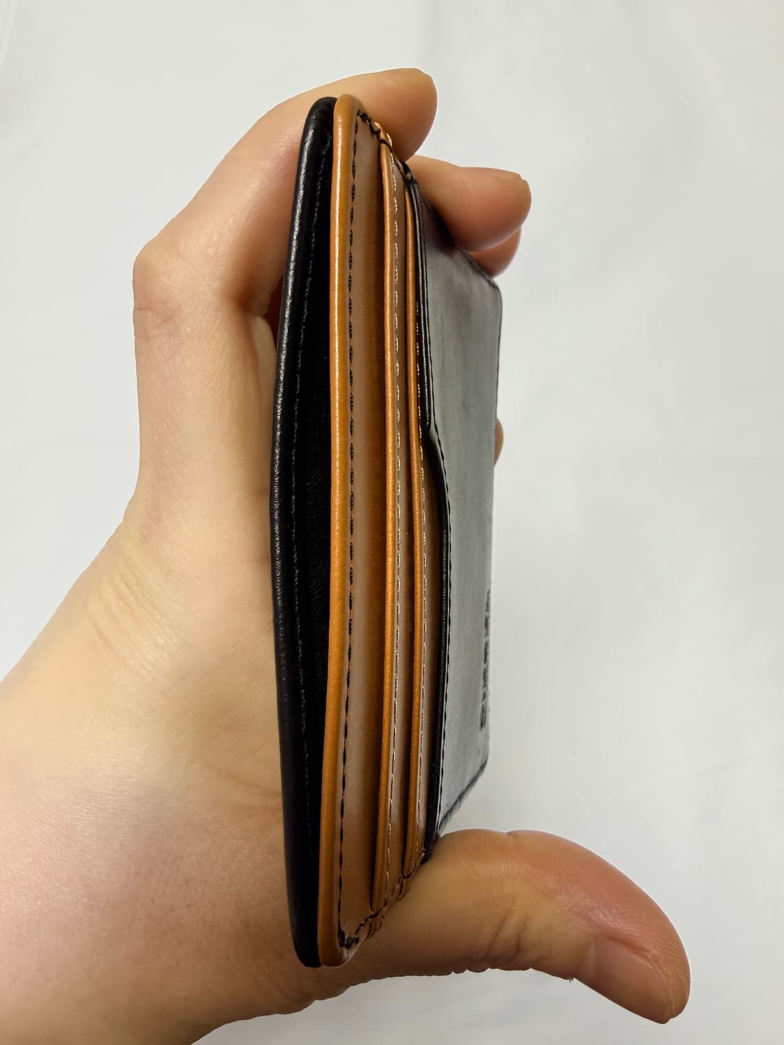 디젤 블랙&브라운 레더 로고 카드지갑  상품이미지3