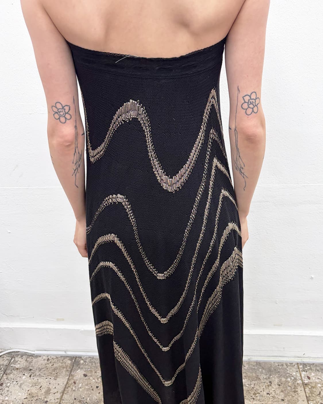 르코팽 웨이브 자카드 튜브 드레스 상품이미지5