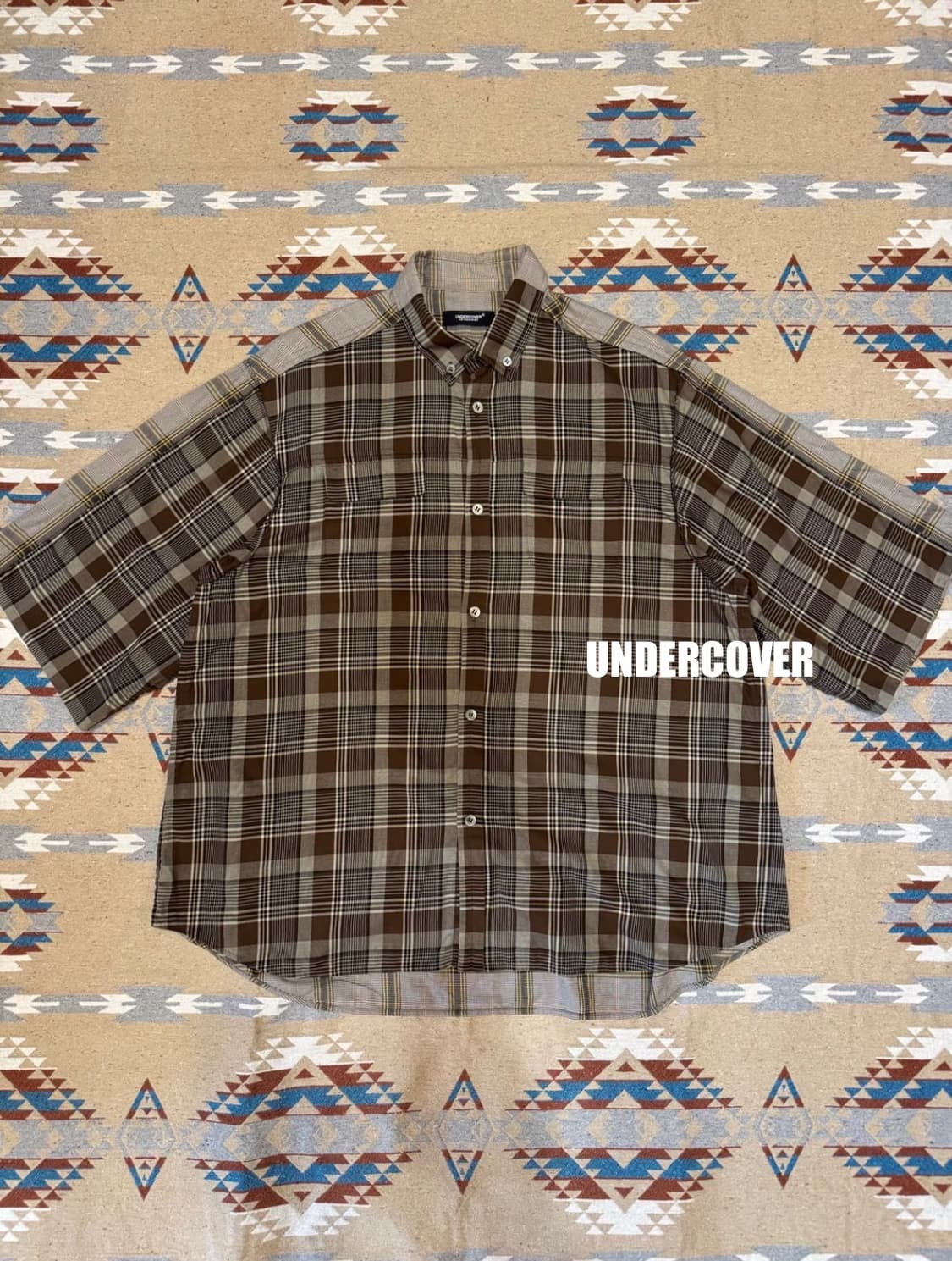 [3][L] 언더커버 투톤 오버핏 체크 셔츠 21SS 상품이미지1