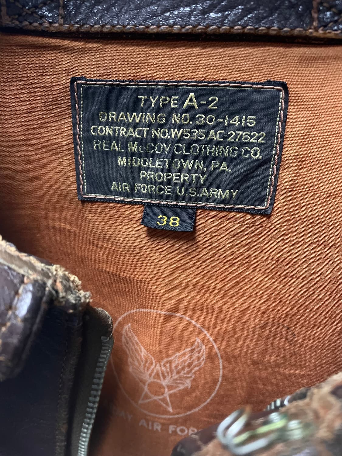 구 리얼맥코이 말가죽 a-2 플라이트 자켓 상품이미지3