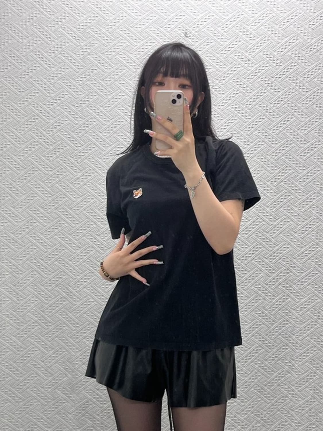메종키츠네 빈티지 스몰 폭스헤드 자수패치 반팔티 M C12614 상품이미지1