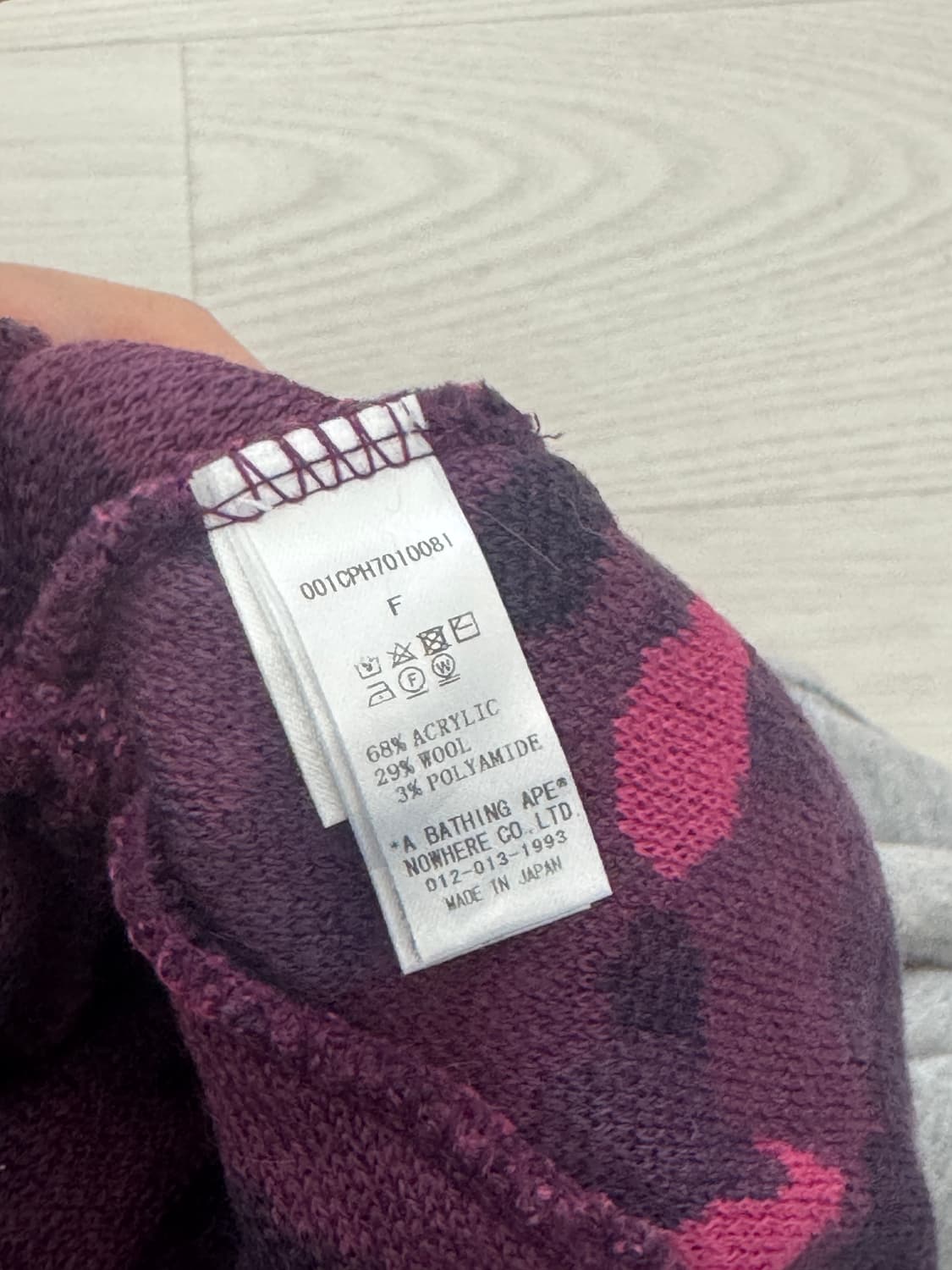 BAPE 핑크마젠타 CAMO 비니 상품이미지3