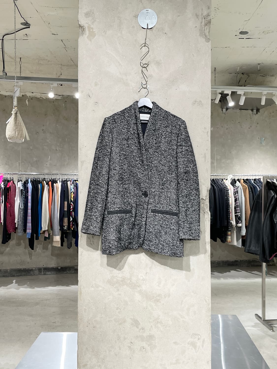 이자벨 마랑 에뚜왈 파이핑 포켓 헤링본 싱글 숏 코트 상품이미지1