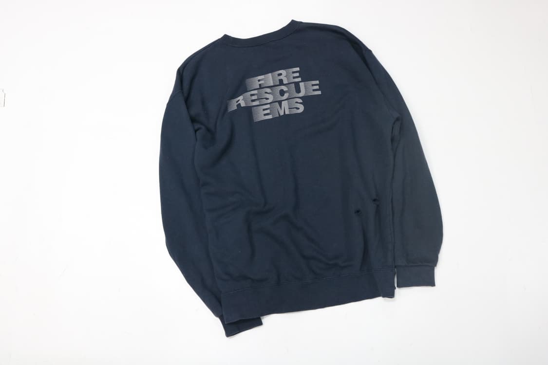 빈티지 네이비 FIRE DEPT. 구조대 맨투맨 (XL) 상품이미지2