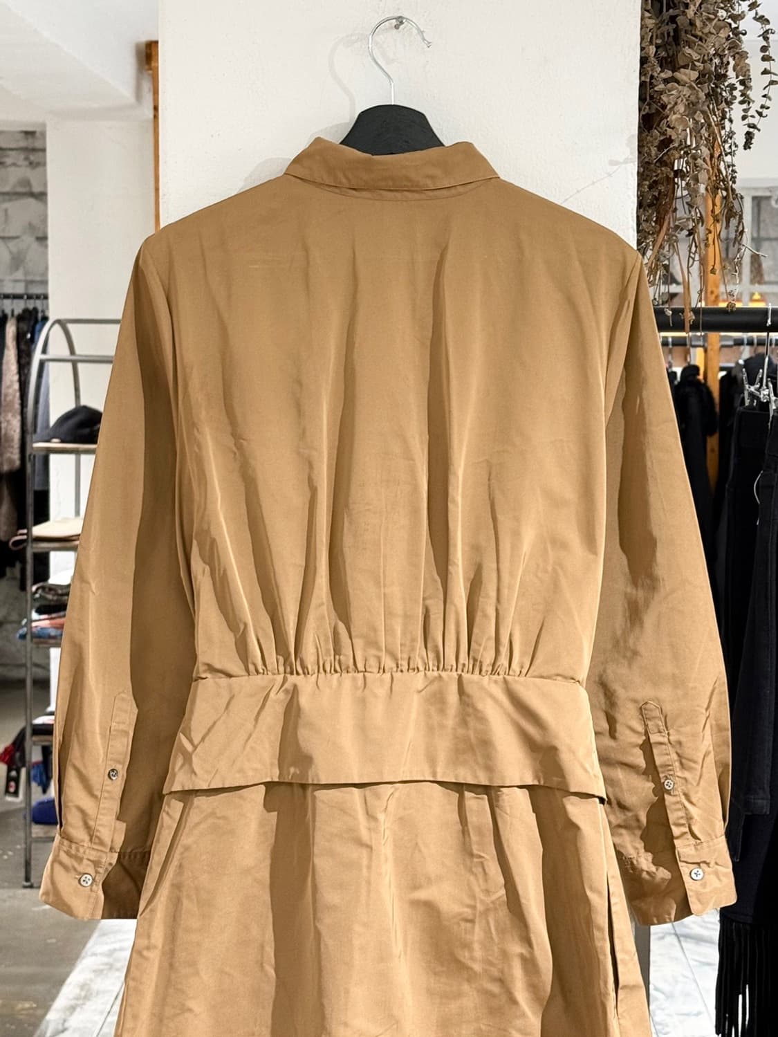 질샌더 카멜 레이어드 셔츠 원피스 상품이미지5