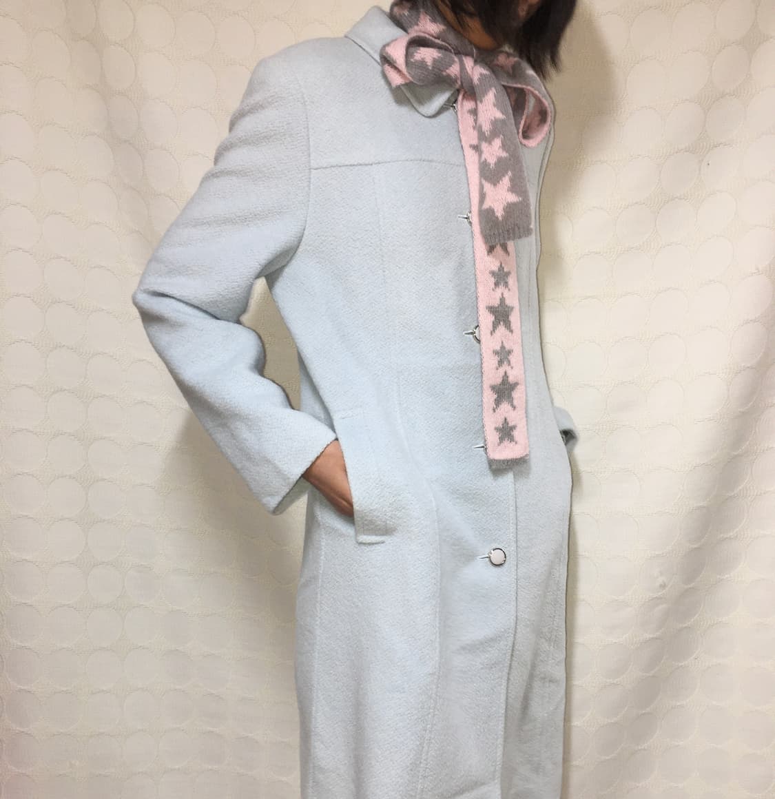 Courreges울 실크 민트블루 코트 상품이미지2