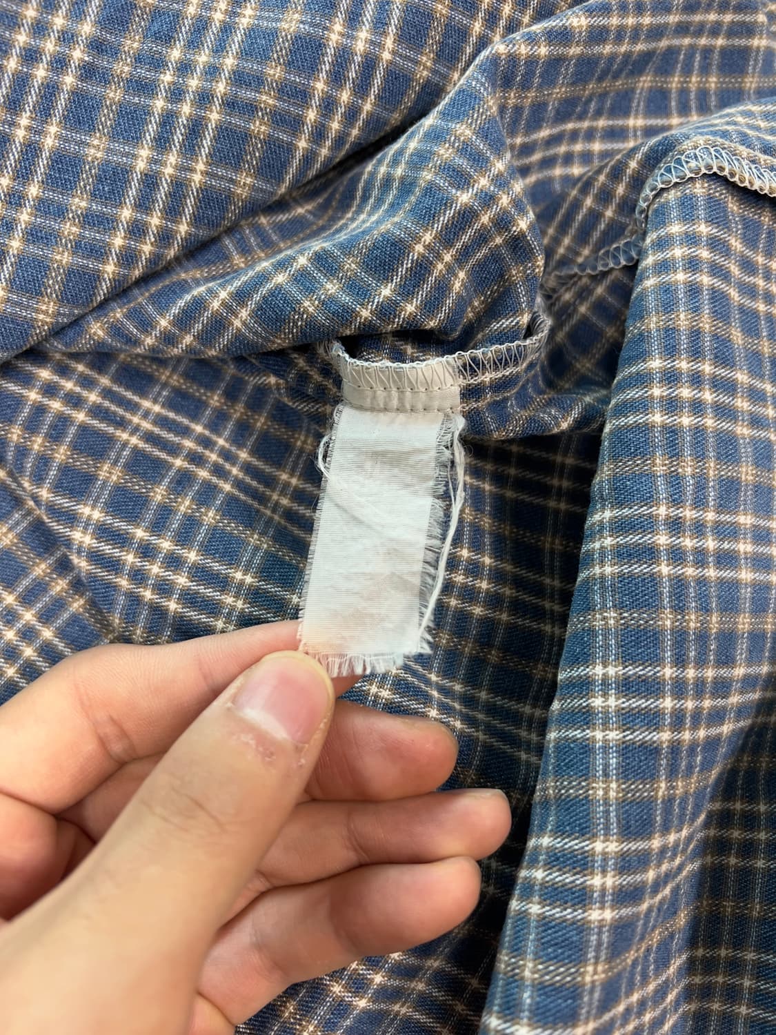 [XL] 90s 스투시 크라운택 블루 체크 셔츠 상품이미지7