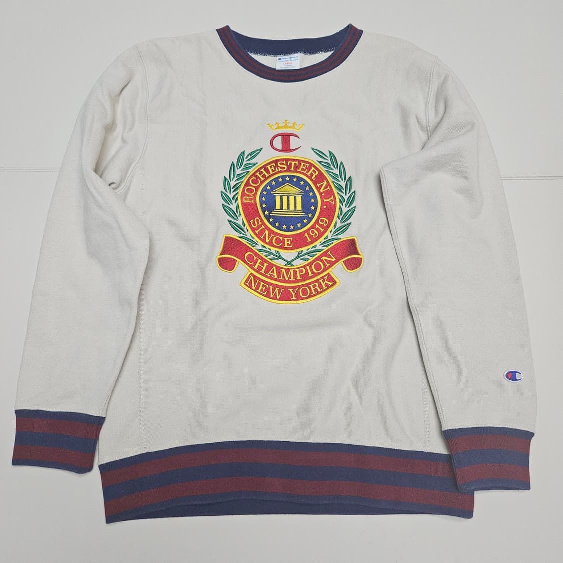 (무료배송, 레어) 챔피온 리버스위브 링거 자수 스웻셔츠 - L사이즈 상품이미지3