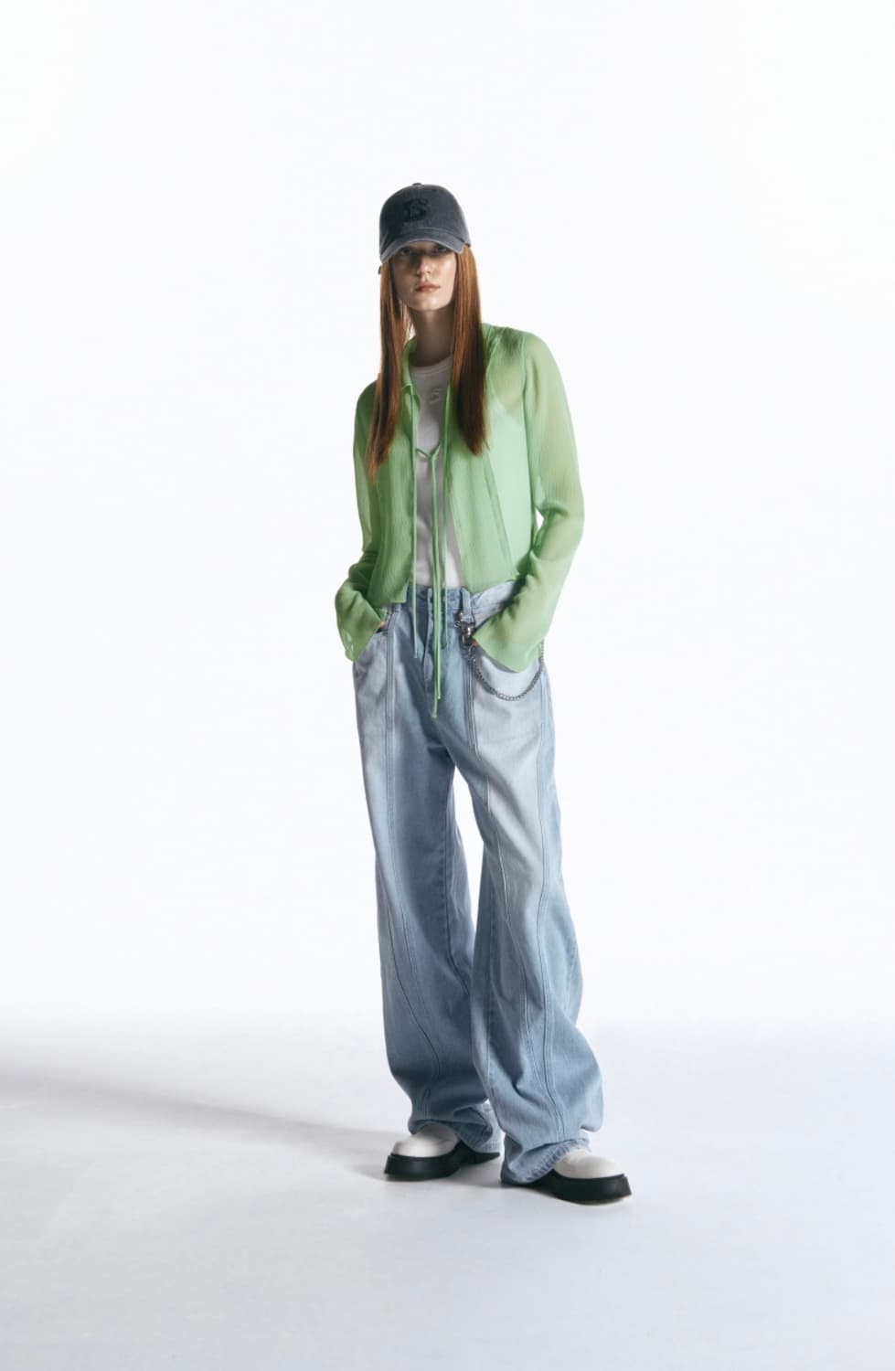 인사일런스 디바이드 와이드 데님 팬츠 블루 M 상품이미지1