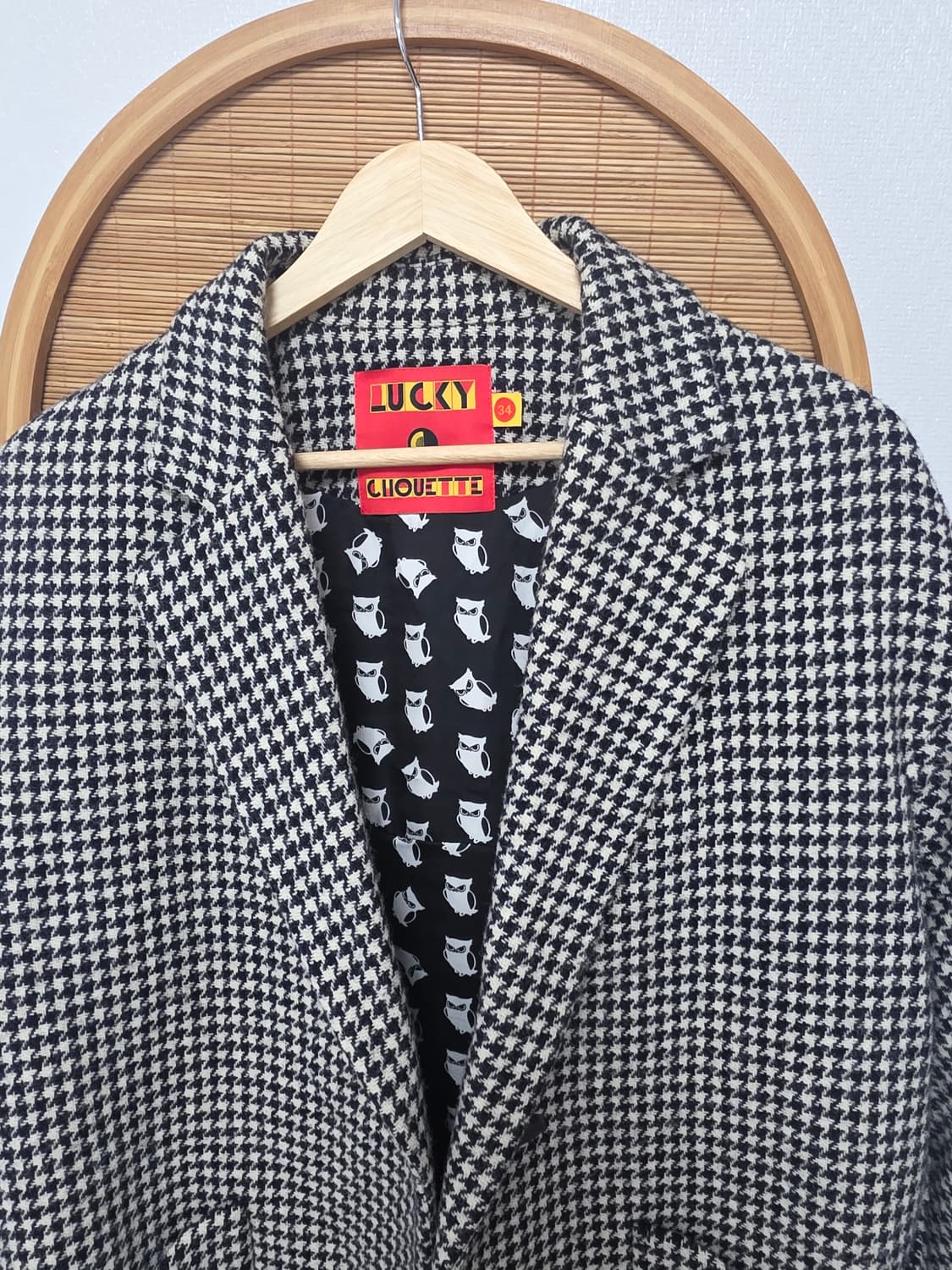 럭키슈에뜨 Harris Tweed 체크 코트  프리미엄 울100 상품이미지5