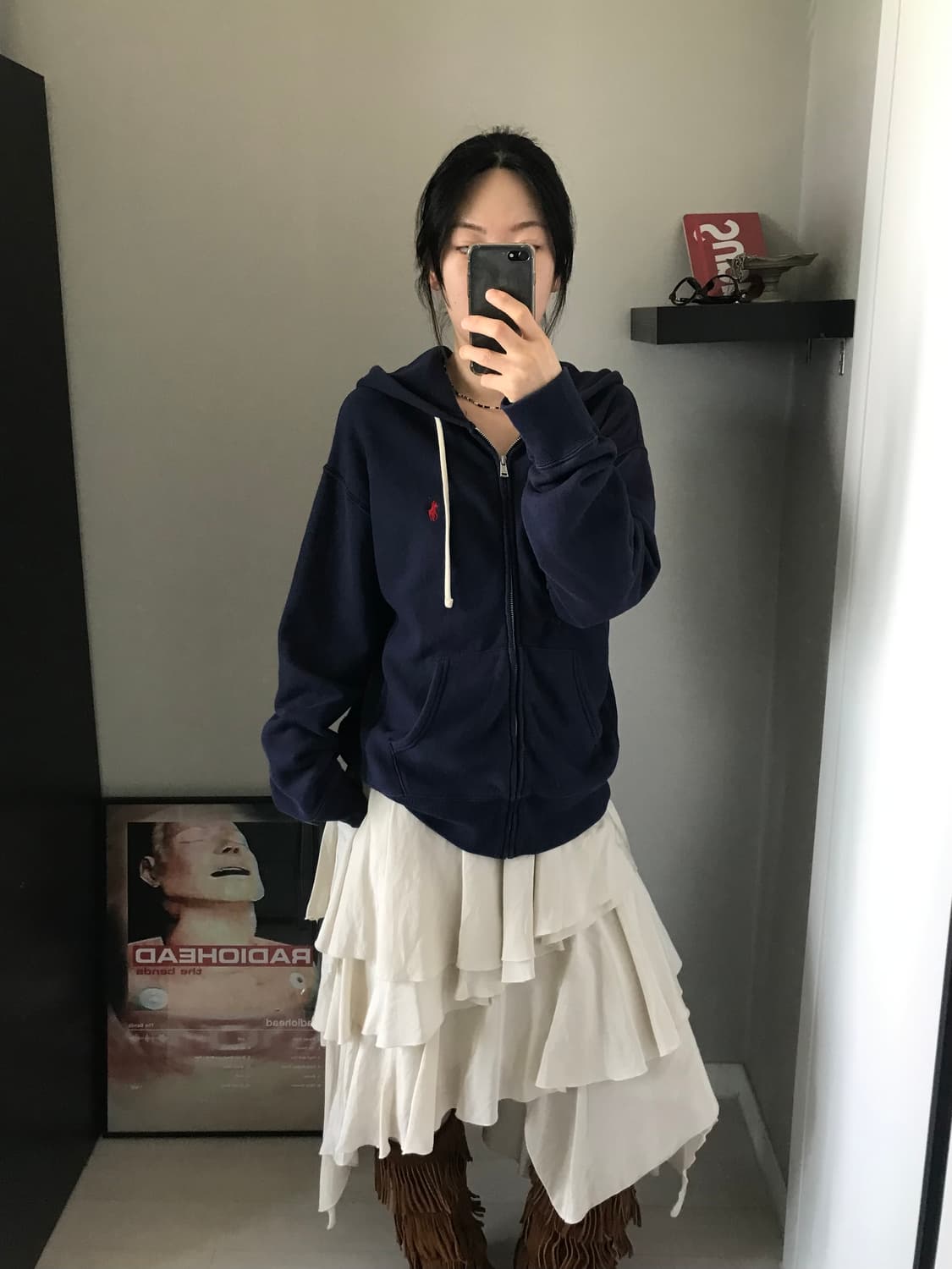 폴로 랄프로렌 신형택 포니 로고 네이비 후드집업 상품이미지2