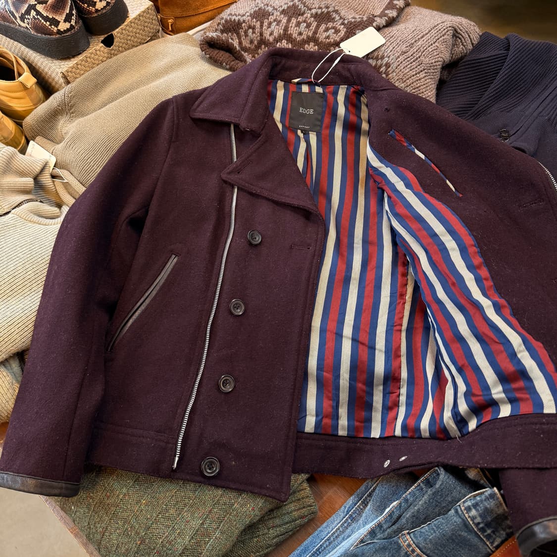 EDGE by RUPERT 모드계 더블라이더 피코트 울 자켓  상품이미지8