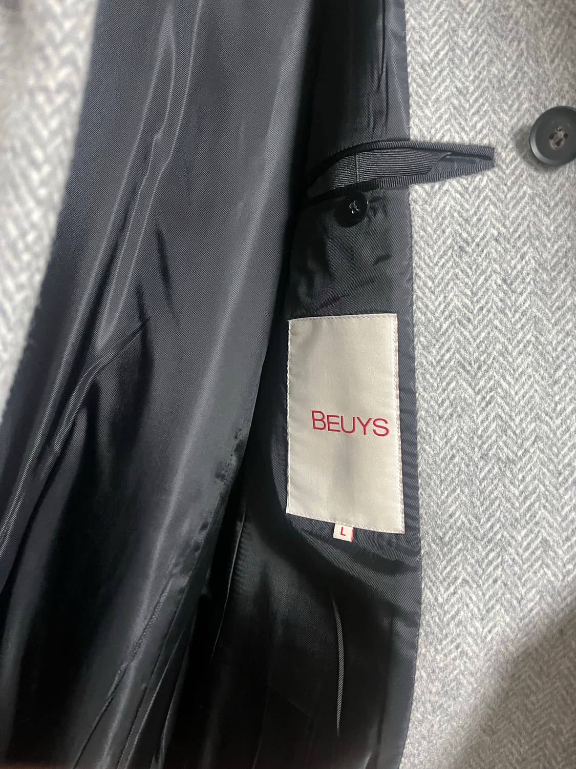 뷰스 그레이 헤링본 코트 100 상품이미지3