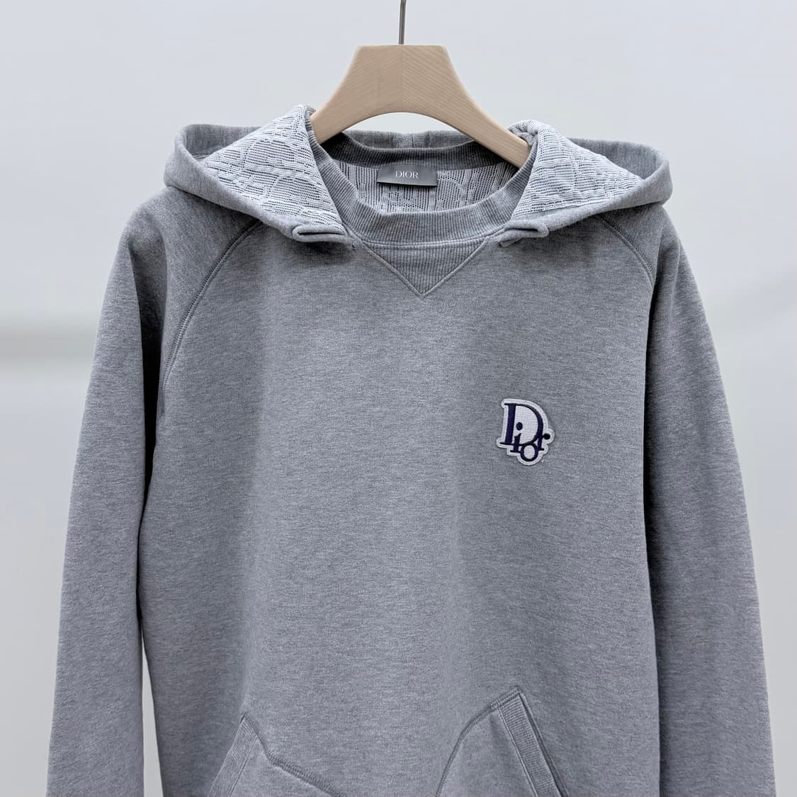 [S+급/2XL] 디올 오블리크 스웻셔츠 믹스 후드티 그레이 상품이미지3