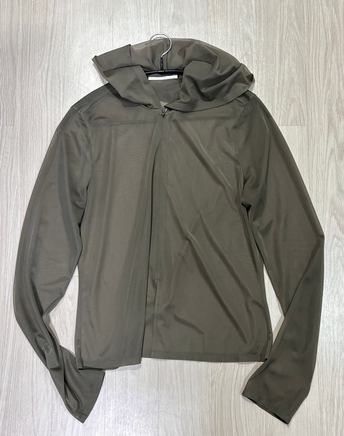 아모멘토 amomento sheer hooded zip-up Brown 상품이미지7