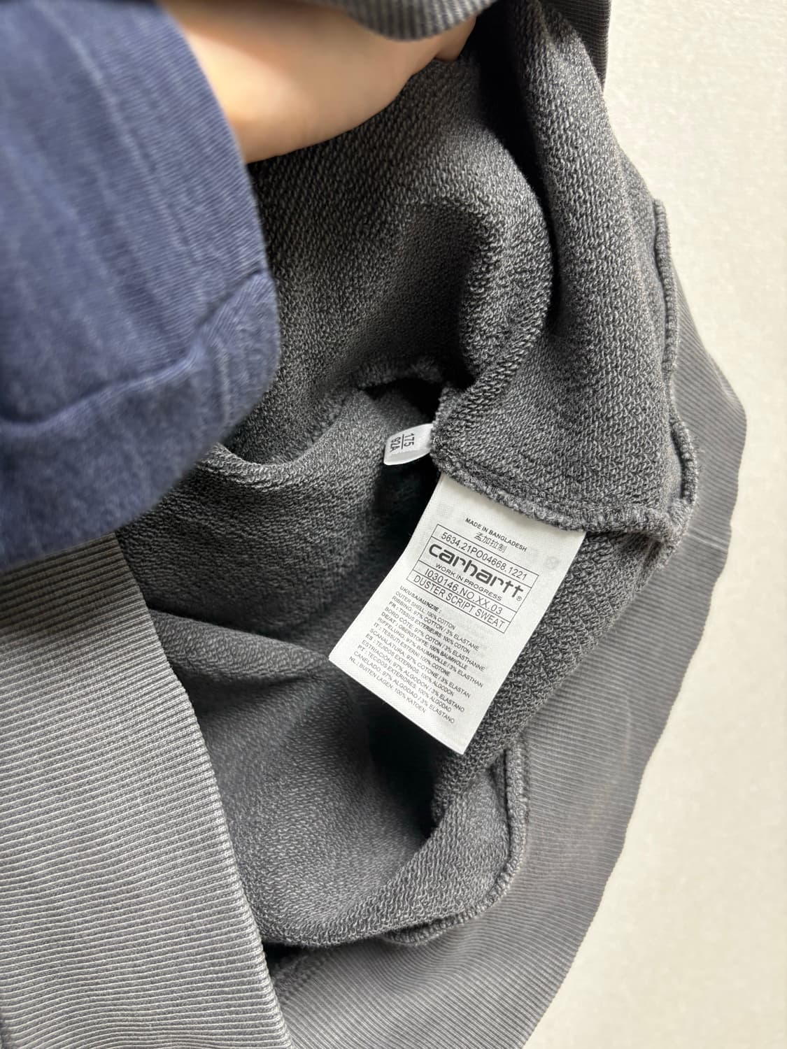 칼하트 WIP 폴로 스웨트셔츠 M 회색 상품이미지4