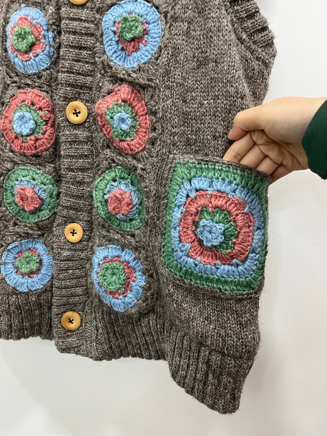 TITICACA 일본 빈티지 모리걸 뜨개 니트 후드 가디건 상품이미지5