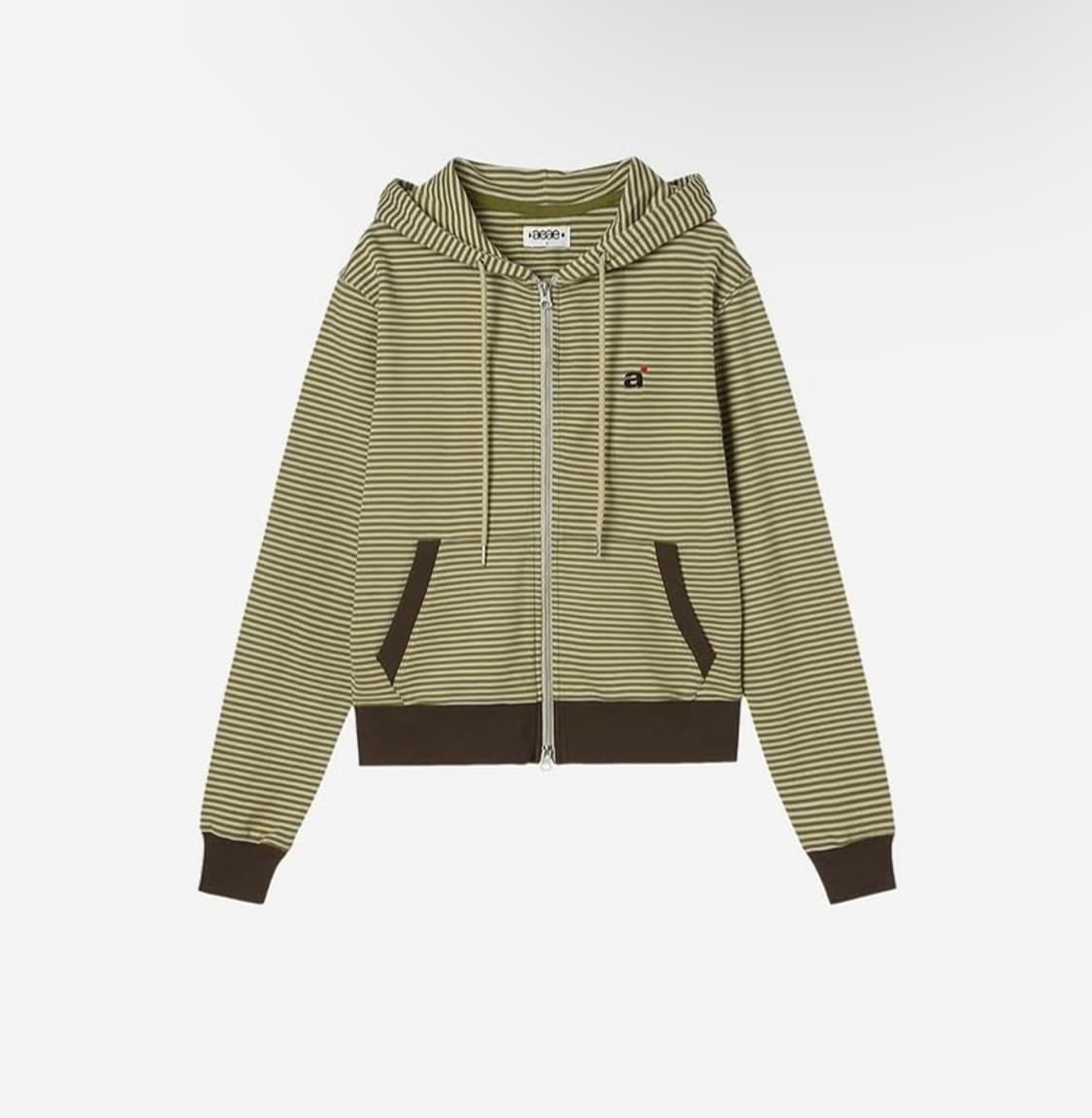 aeae 후디 집업 카키 스트라이프 상품이미지1