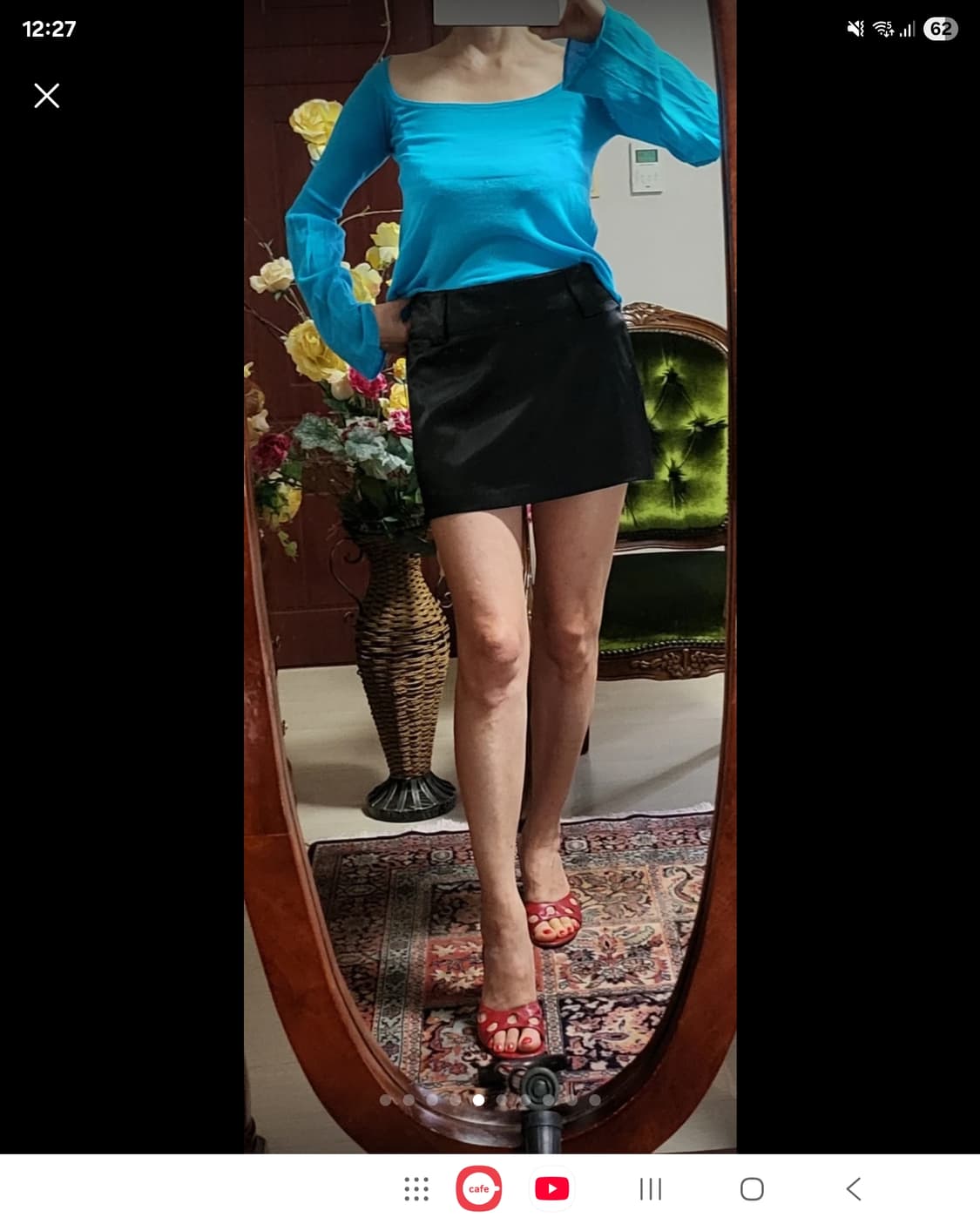 스페인 망고 MNG 블루 오프숄더 니트  상품이미지5