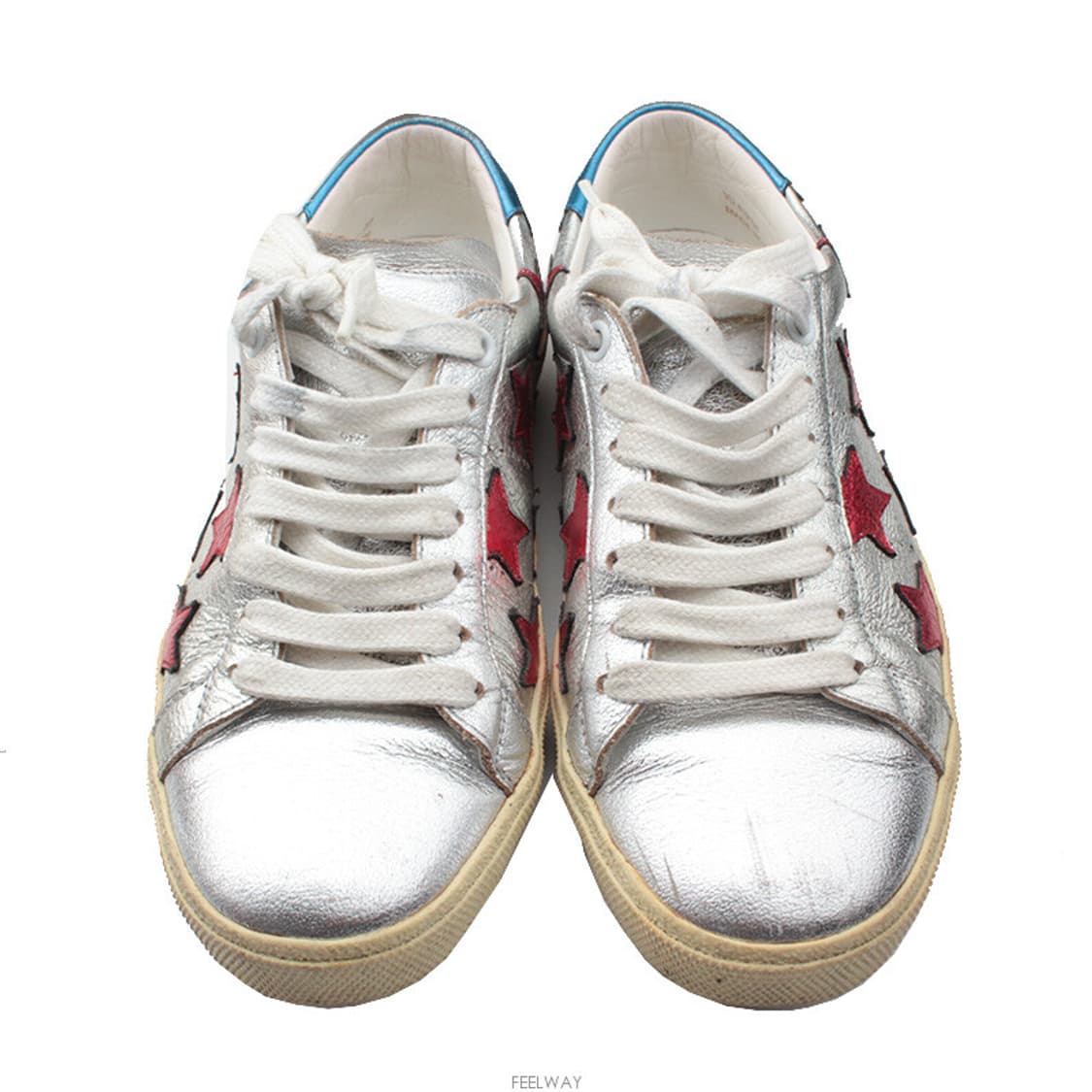 생로랑파리 실버&레드 메탈릭 스타 스니커즈 37 상품이미지2