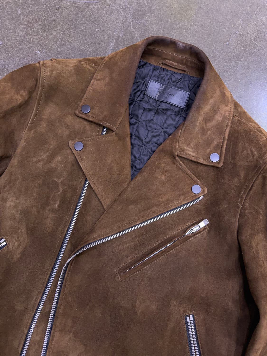 질스튜어트 뉴욕 양가죽 스웨이드 레더 라이더자켓 M 상품이미지3