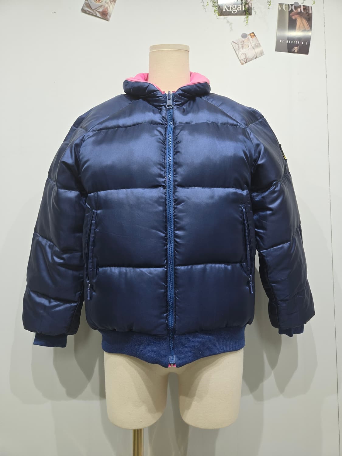 몽클레어 리버시블 네이비/핑크 패딩 점퍼 상품이미지1