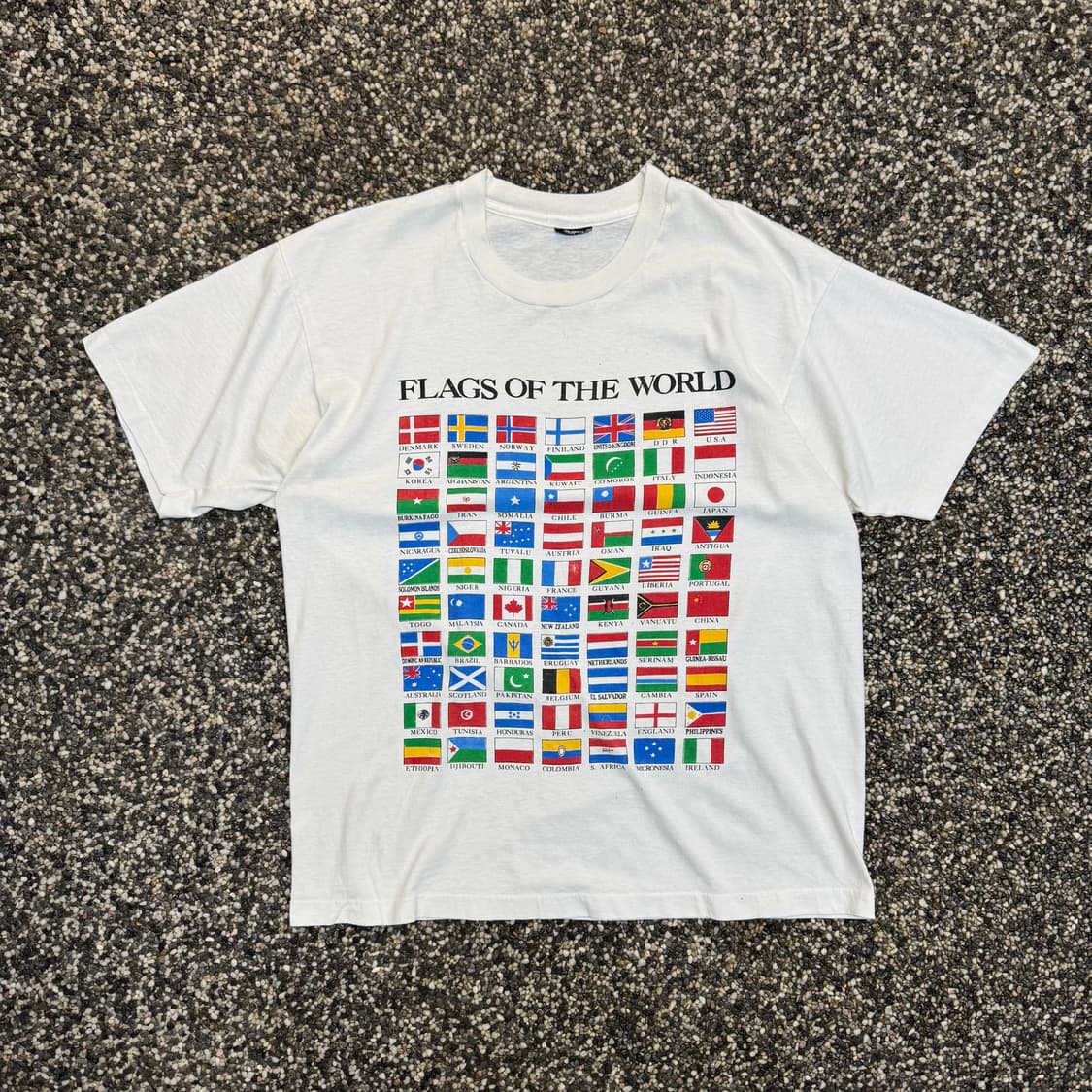 80s 스크린스타 만국기 빈티지 티셔츠 made in USA (L)  상품이미지1