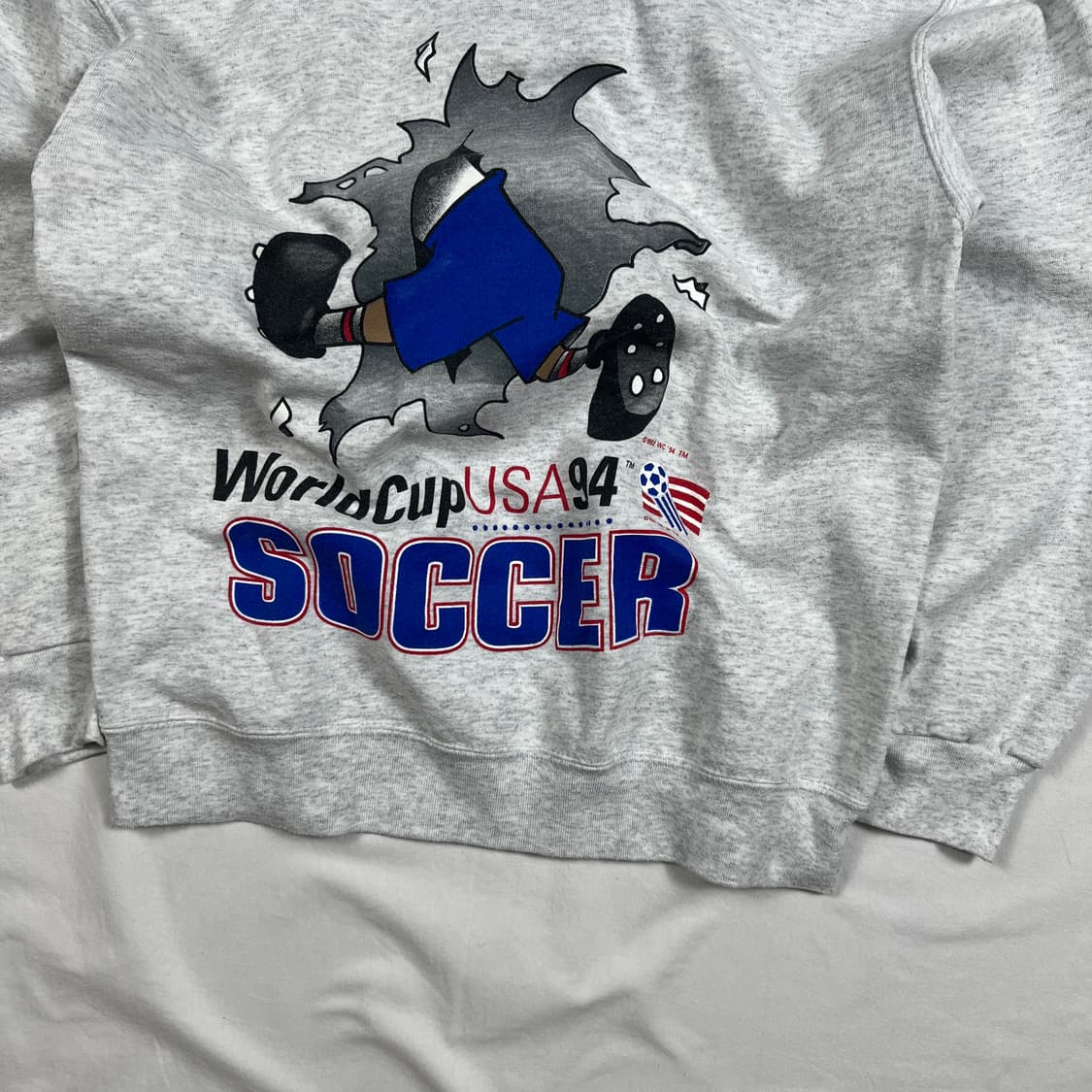 90‘s 91년도 usa 월드컵 마스코트 프린트 맨투맨 상품이미지5