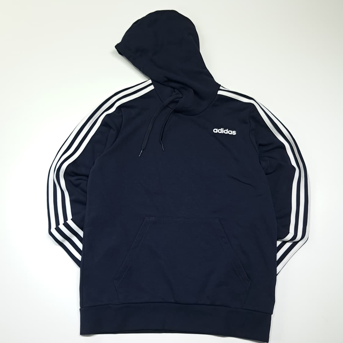 CK141 L 아디다스 삼선로고 네이비 후드 티셔츠 상품이미지1