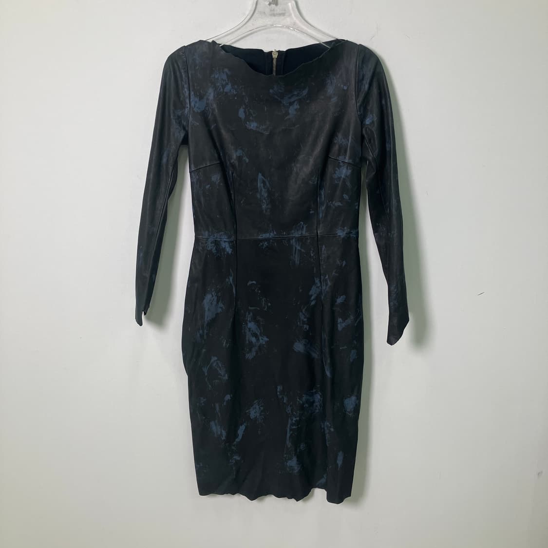 발망 블랙 패턴 지퍼 가죽 드레스 38 상품이미지1