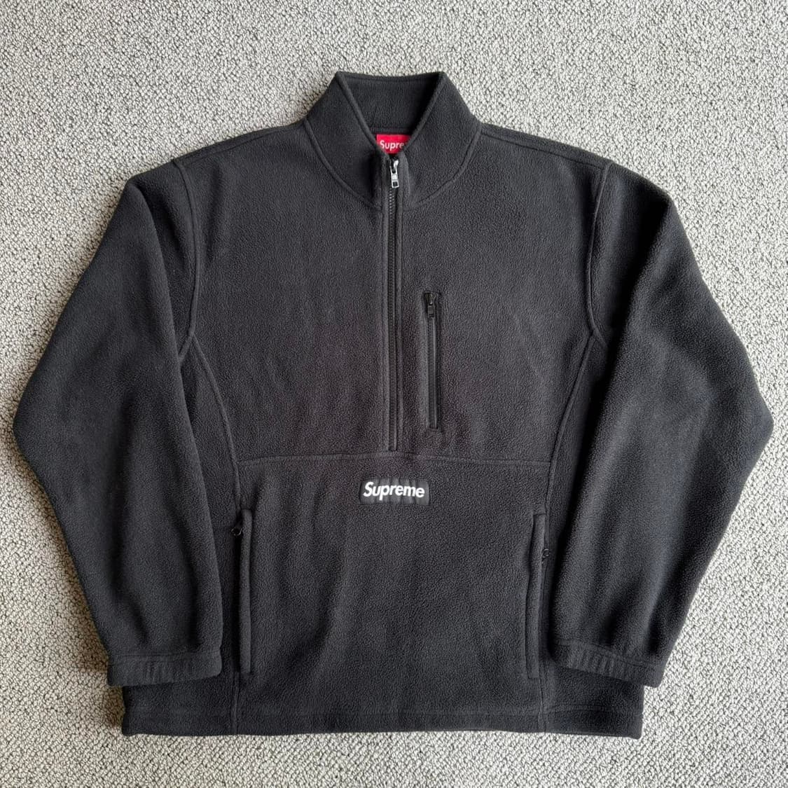 슈프림 폴라텍 하프 집 풀오버 블랙 상품이미지1