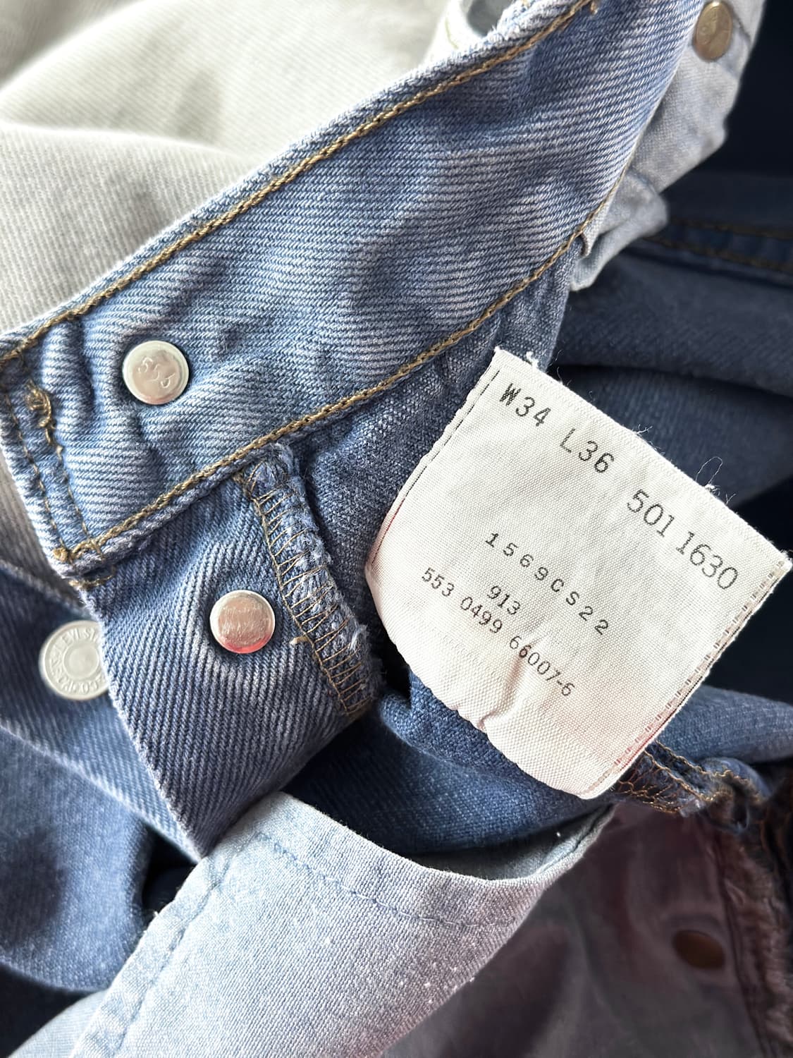 (Rare) 90s 빈티지 리바이스 501 애쉬 그레이 페이드 데님 팬츠 상품이미지7
