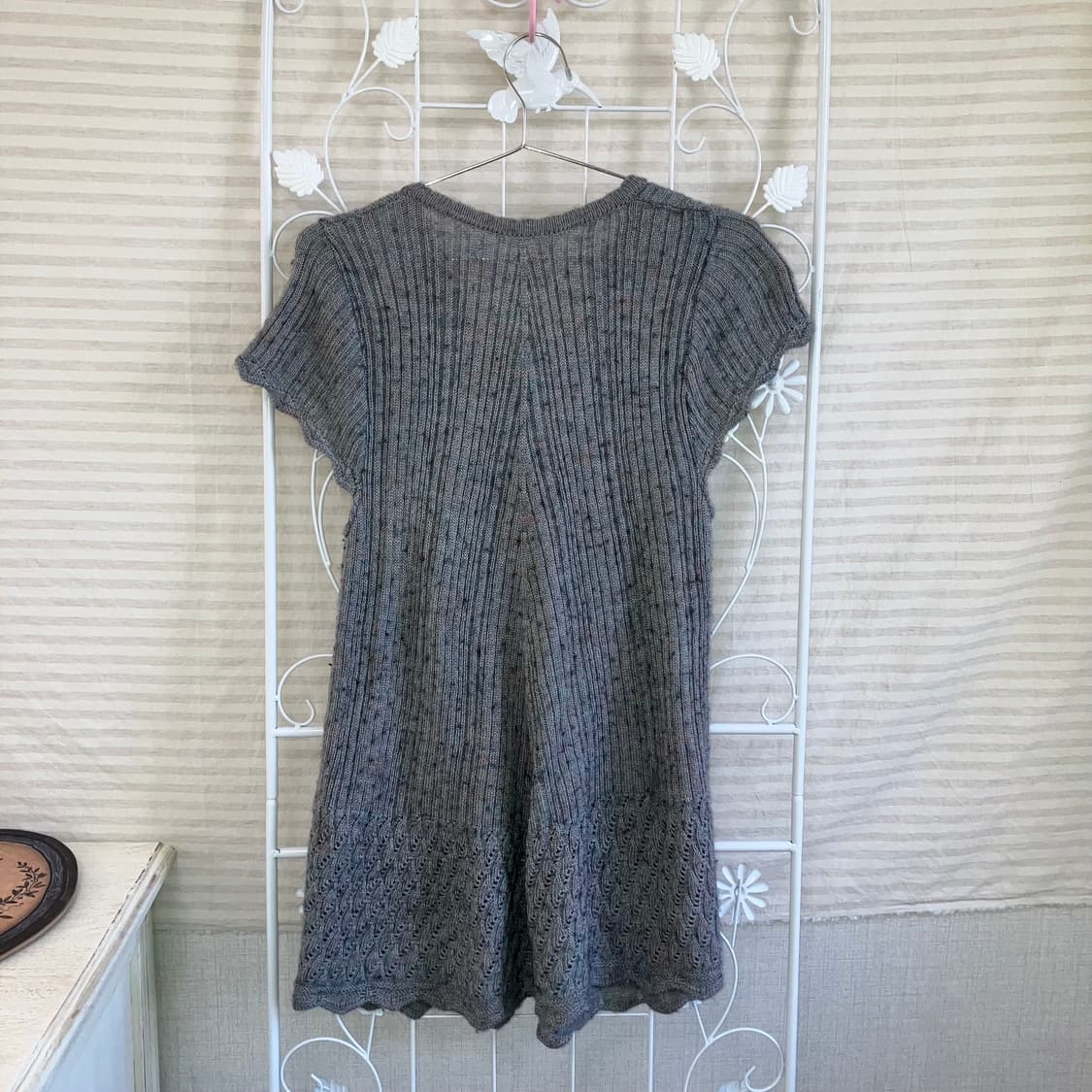 jpn vintage 차콜 레이스 니트 y2k 스트릿 갸루 펑키 상품이미지5