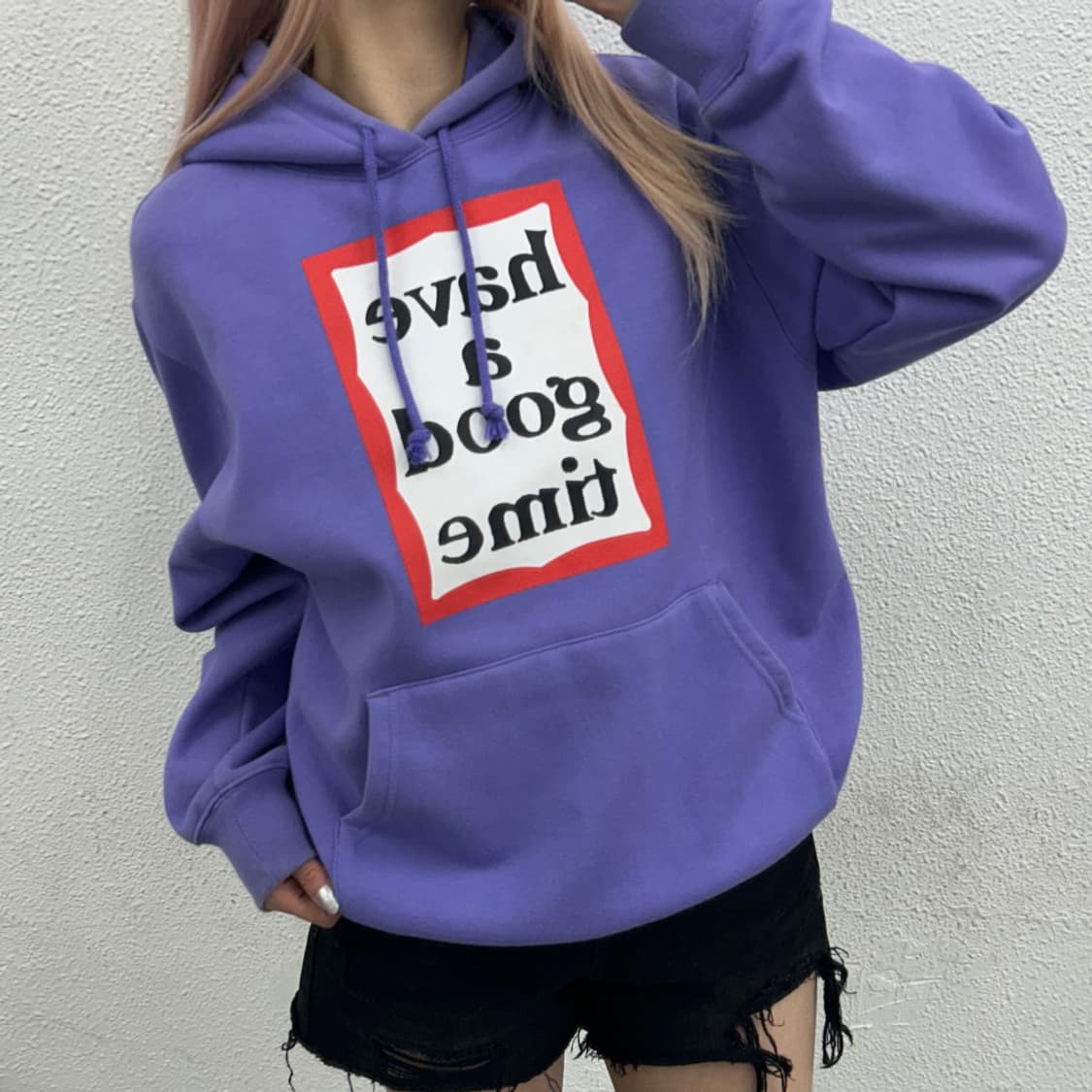 해브어굿타임 연보라 후드 M 상품이미지1