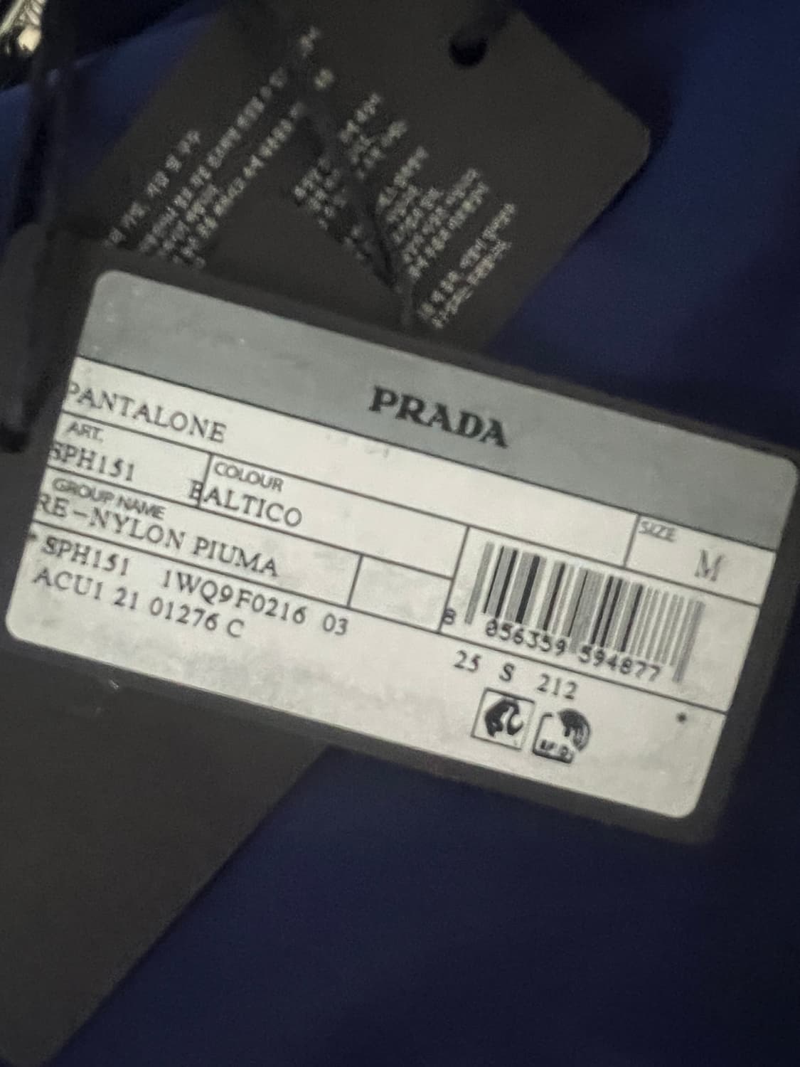 프라다 리나일론 바지 새상품 상품이미지2