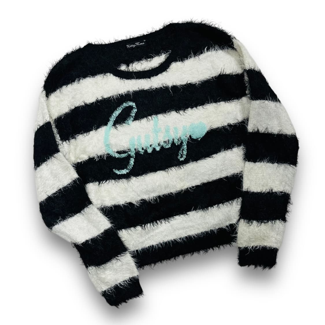 Kitty mona faux fur striped sweater 상품이미지2