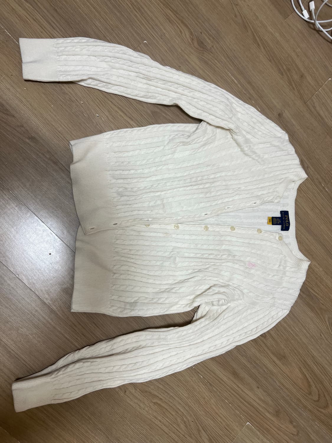 폴로 랄프로렌 걸즈 케이블 니트 가디건 l 상품이미지1