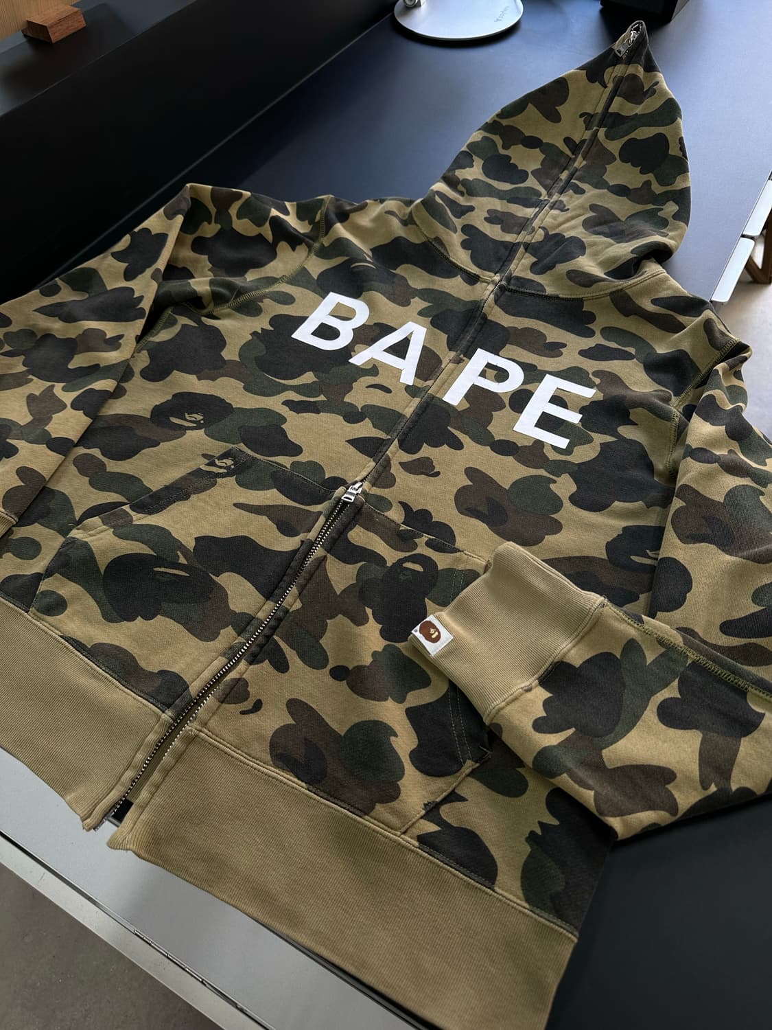베이프 1st 카모 스펠아웃 풀 후드집업 녹계 상품이미지5