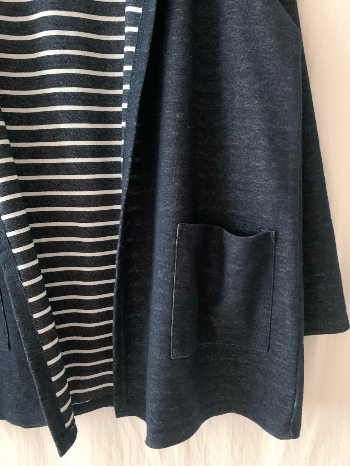 네이비 스트라이프 후드 가디건 상품이미지4