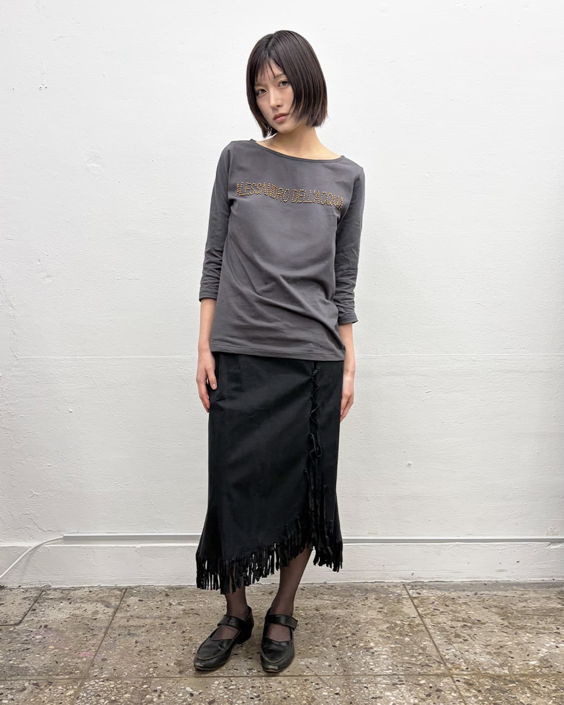 빈티지 프린지 디테일 스커트 상품이미지5