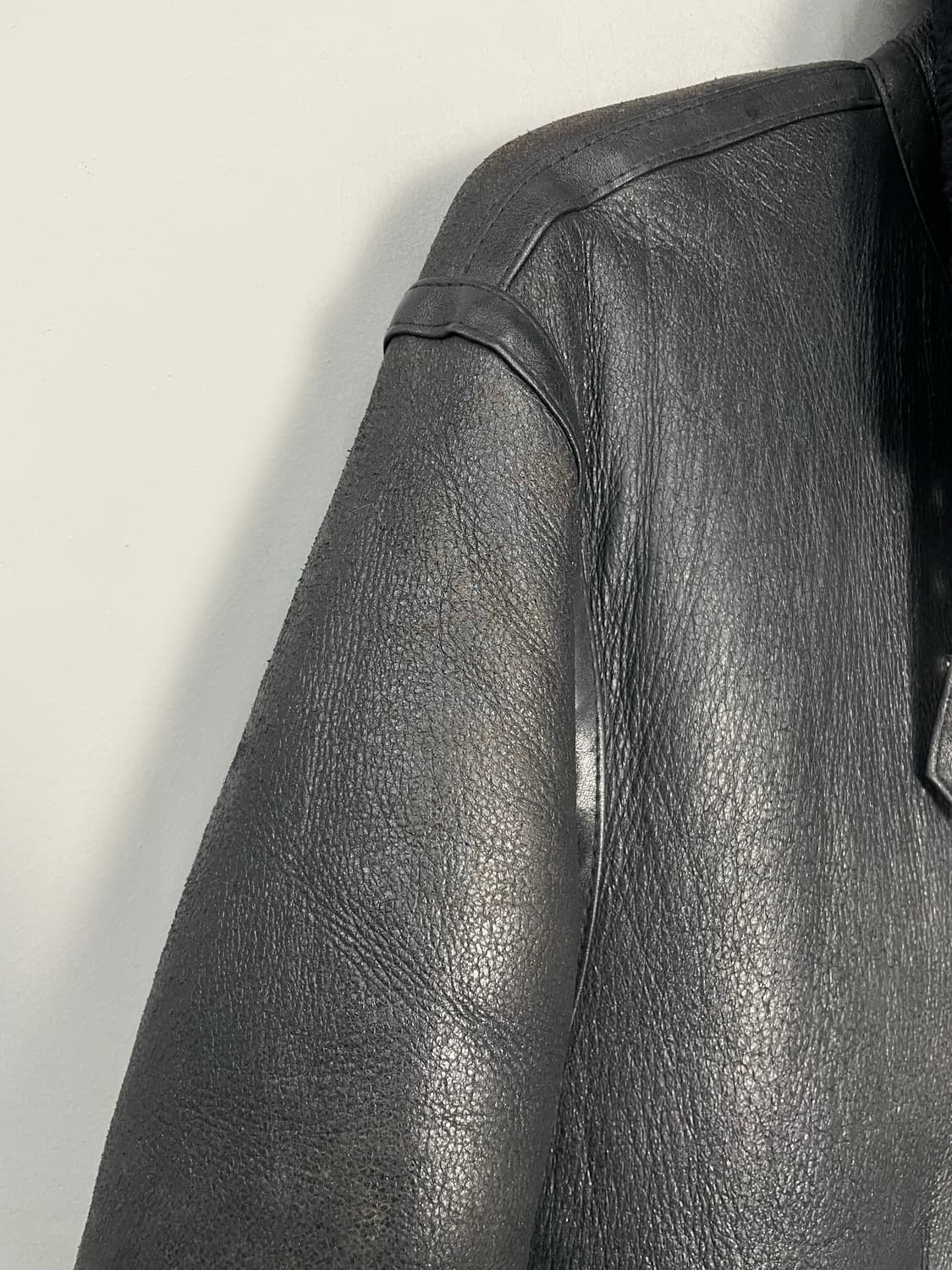 스투시 B-3 블랙 램스킨 무스탕 레더자켓 H2360 상품이미지9