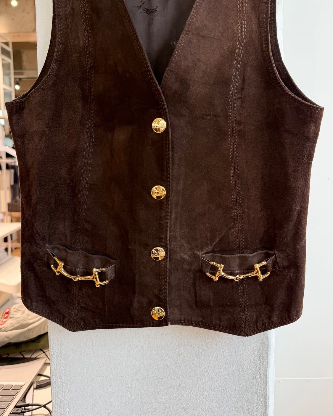 셀린느 브라운 스웨이드 베스트 자켓  상품이미지6