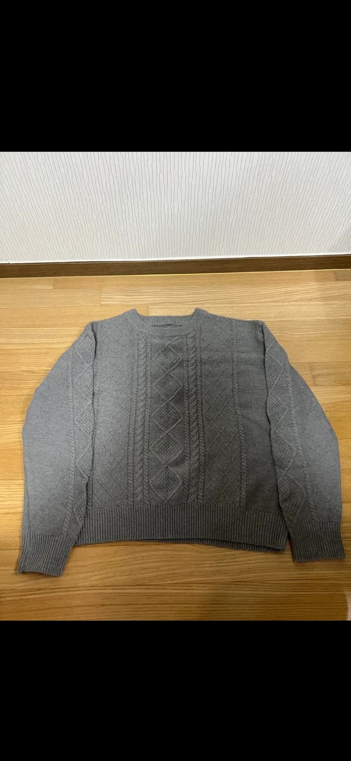  니트 데일리 라운드넥 피셔맨 니트 (MELANGE GREY) L 상품이미지6