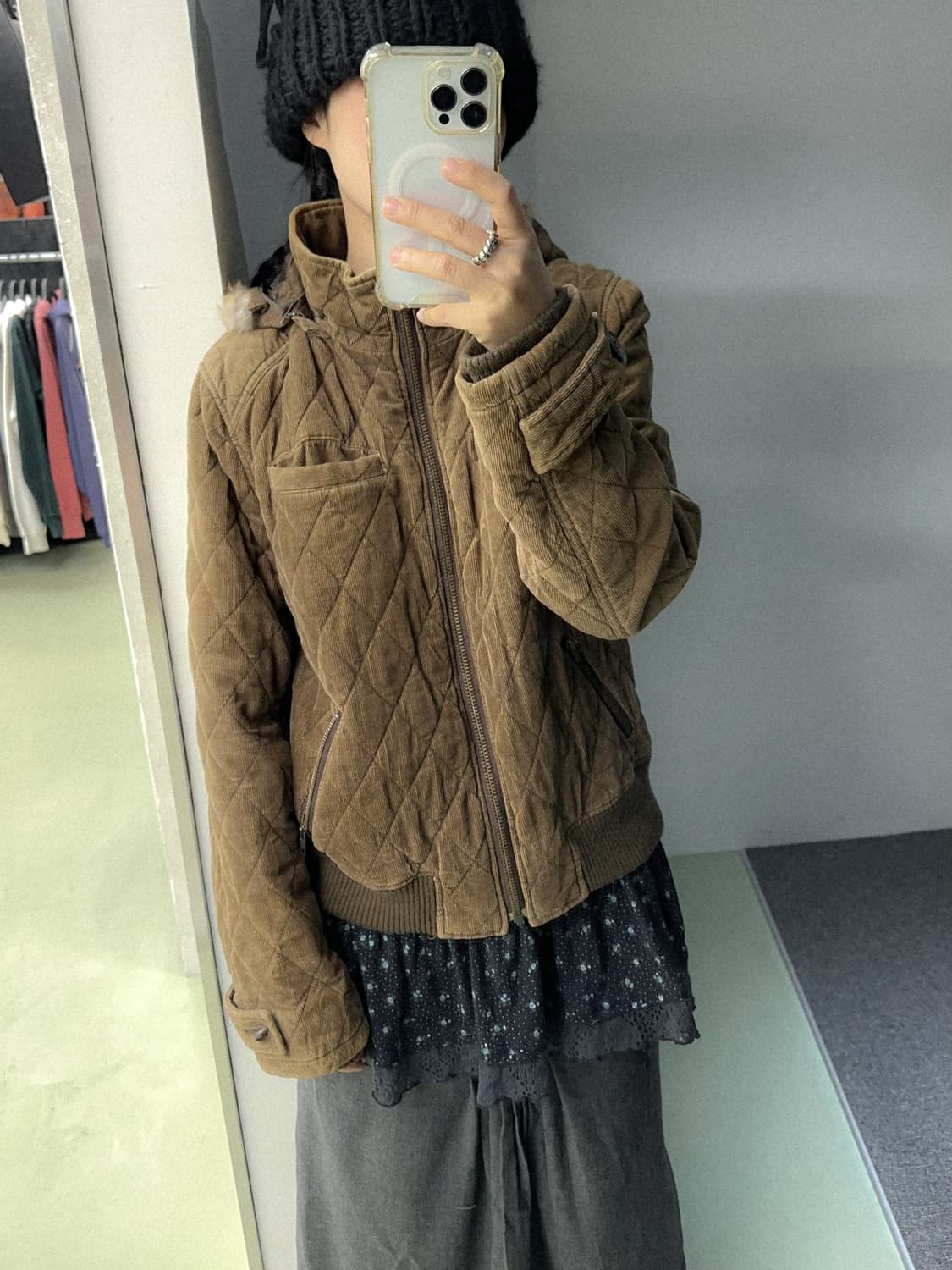 brown corduroy quilted hd jacket 상품이미지6