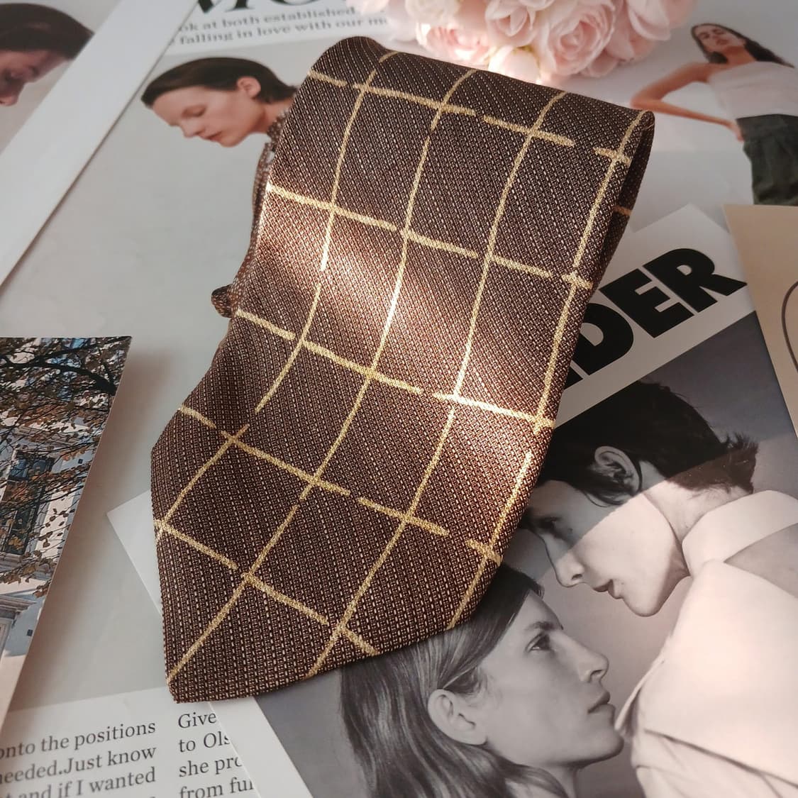 크리지아 실크 혼방 윈도우 체크 넥타이 9.3cm A+등급 A19117
 상품이미지2