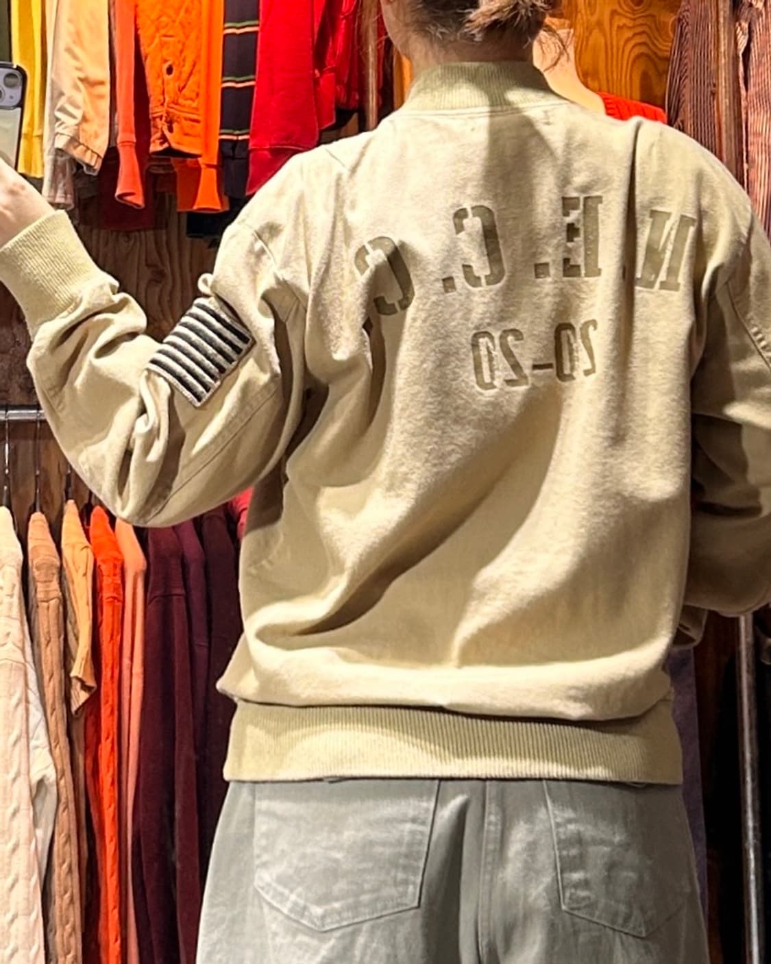 S 뉴에라 N.E.C.C. 성조기 패치 샌드베이지 코튼 블루종 상품이미지2